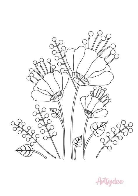 Floral Pattern For Embroidery, Printable Flower Embroidery Patterns, Flower Traceable Free Printable, Floral Embroidery Patterns Templates Free, Free Printable Embroidery Patterns Templates, Flowers Stencils Printables, Embroidery Flowers Pattern Templates Free Printable Flowers, Embroidery Flowers Pattern Templates Free, Traceable Embroidery Patterns Free Printable