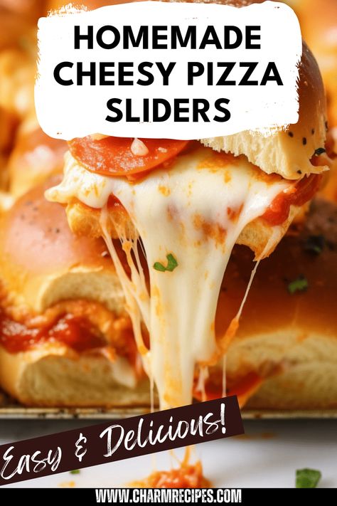 If you’re craving a tasty twist on pizza, these homemade pizza sliders are the way to go! Perfect for parties or a family night in, this recipe features crispy rolls filled with gooey cheese, savory pepperoni, and mouthwatering marinara. They’re easy to make, baked to a golden brown, and served warm, making them the ideal finger food for gatherings. With simple ingredients and quick prep steps, you'll find yourself making these cheesey delights over and over again for delicious sharing and snacking! Pizza Snacks For Party, Pizza Pops Homemade, Pizza Sliders Hawaiian Rolls, Easy Sliders Recipes, Sliders Pizza, Pepperoni Pizza Sliders, Pizza Sliders, Easy Slider Recipes, Easy Suppers