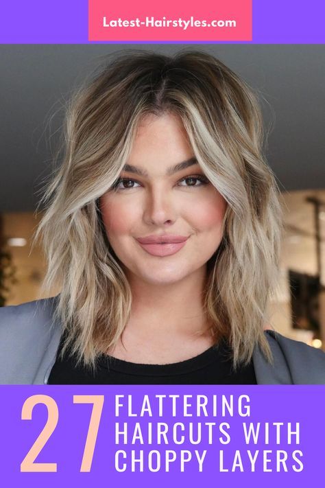 Shouldered Length Layered Hair, Choppy Textured Layers Long Hair, Hairstyles For Short Shaggy Hair, Choppy Layered Lobs, Medium Length Hair With Layers And Face Frame, Medium Layered Haircuts For Thick Hair Over 50, Medium Length Easy Haircuts, Mid Length Hair With Layers Choppy, Choppy Ends Haircut Medium