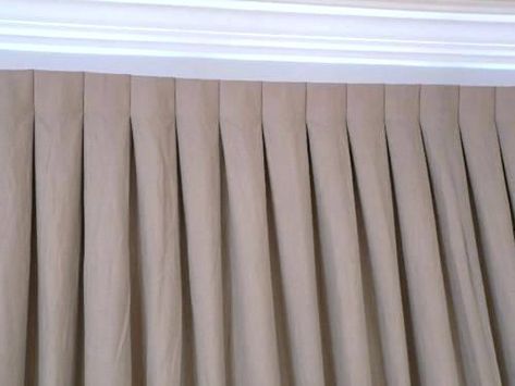 4 most popular drapery pleat styles — Home by Eva Curtain Pleats Styles, Inverted Pleat Drapery, Pencil Pleat Curtains, Drapes And Blinds, Pleat Curtains, Private Lounge, Interior Home Design, Curtain Headings, Curtain Styles