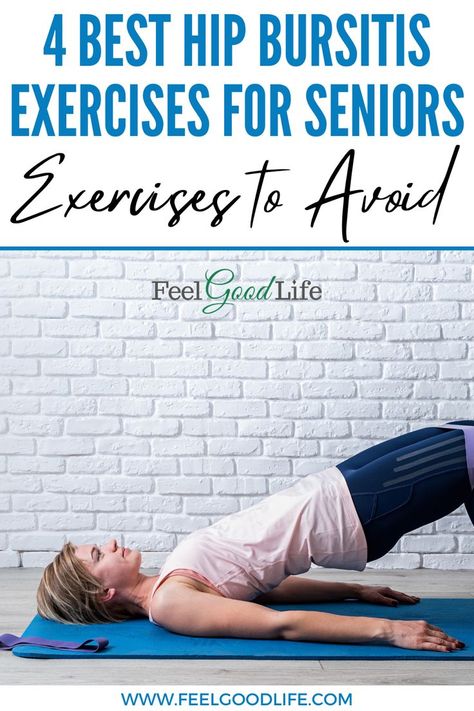 From walking to gardening, seniors can experience hip bursitis. Knowing how to manage it is important for your quality of life. Feelgoodlife showcases the 4 best hip bursitis exercises for seniors and exercises to avoid. 🌱 🌿 🍃 Stretches For Bursitis Hip Pain, Exercises For Bursitis Hip Pain, Bursitis Hip Relief, Bursitis Exercises, Best Exercise For Hips, Hip Anatomy, Hip Strengthening Exercises, Exercises For Seniors, Bursitis Hip