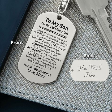 Groom Gift from Mom, To My Son on Your Wedding Day, Son Wedding Day Gift, Gift for Son on Wedding Day, Son Wedding Keychain from Mom Mother To Son Wedding Gift, Son On Wedding Day, Mother To Son, Wedding Keychain, To My Son, Groom Gift, Life Partners, Saint Petersburg, On Your Wedding Day