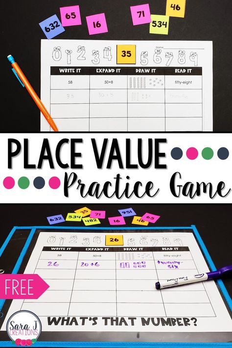 Teach Place Value, Value Practice, Teaching Place Value, Place Value Game, Teaching Place Values, Three Digit Numbers, Base Ten Blocks, Expanded Form, Teaching Second Grade