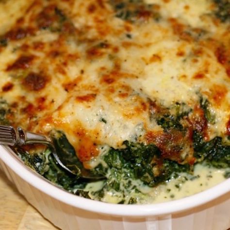 Baked Creamed Spinach, Creamed Spinach Casserole, Benefits Of Spinach, Spinach Recipes Healthy, Creamed Spinach Recipe, Spinach Benefits, Veggie Side Dish Recipes, Recipe Spinach, Spinach Bake