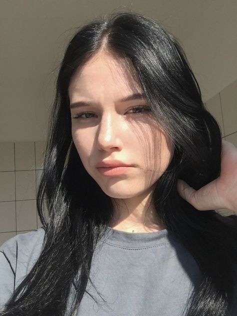 Black Hair Pale Skin, Medium Black Hair, Cool Haircuts For Girls, Haircuts For Girls, Black Hair Cuts, Hair Color Underneath, Pale Girl, Jet Black Hair, Best Haircuts