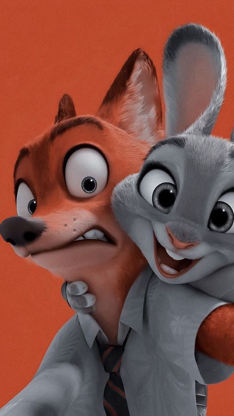 Zootopia Wallpaper Couple, Judy And Nick Wallpaper, Bunny And Fox Zootopia, Zootopia Wallpaper Aesthetic, Zootopia Nick And Judy Wallpaper, Fox And Bunny Zootopia, Zootopia Aesthetic, Zootopia Wallpaper, Nick Wilde Zootopia