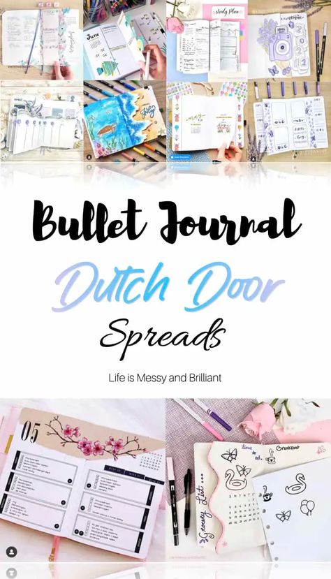 Dutch Door Bujo Spreads, Happy Planner Cover Ideas, Dutch Door Bujo, Dutch Door Journal Ideas, Bujo Spreads Ideas, Bujo Dutch Door Ideas, Bullet Journal Ideas Pages Printable, Journal Dutch Door Ideas, Bullet Journal Dutch Door Ideas