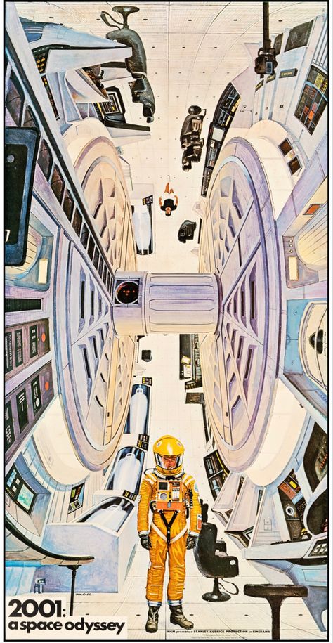 2001: A Space Odyssey (1968) | Poster art by Robert McCall Robert Mccall, A Space Odyssey, Movie Artwork, 2001 A Space Odyssey, Sci Fi Films, Space Odyssey, Science Fiction Film, Space Suit, Movie Poster Art