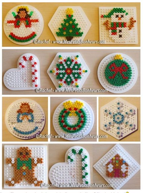 Perler Christmas, Hama Beads Christmas, Christmas Perler Beads, Hama Mini, Hamma Beads Ideas, Easy Perler Bead Patterns, Melty Bead Patterns, Pearl Beads Pattern, Easy Perler Beads Ideas