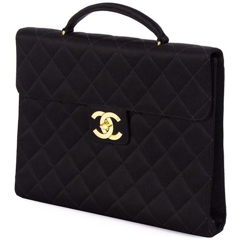 Chanel Vintage Quilted Briefcase ($4,815) ❤ liked on Polyvore featuring bags and briefcases Chanel Bird Cage Bag, Chanel Briefcase, Chanel Filigree Bag, Black And Gold Chanel Bag, Bond Girl, Chanel $95.00 Bag, School Memories, Chanel Vintage, Vintage Chanel