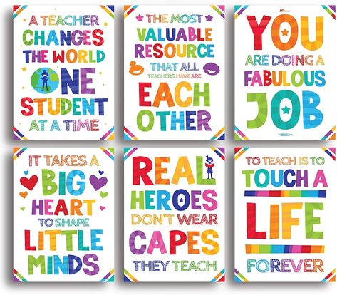 These would make great teacher appreciation gifts Preschool Words, Preschool Playroom, Encouragement Posters, Explore New Things, Bright Posters, Posters For Classroom, Playroom Posters, Room Work, Classroom Anchor Charts