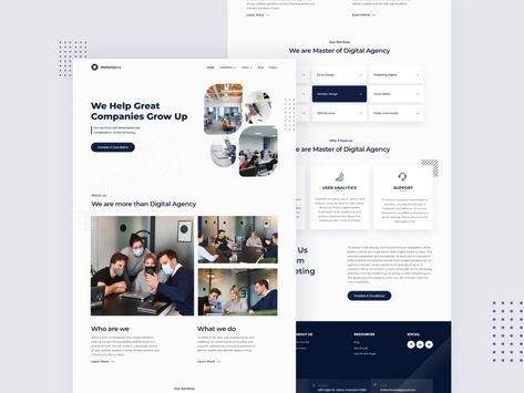 Landing Page for Company Profile by siti tirta dinar on Dribbble Web Company, Profile Website, Website Company, Best Website Design, Ui Design Website, Professional Website Design, Business Website Design, Fun Website Design, Website Design Layout