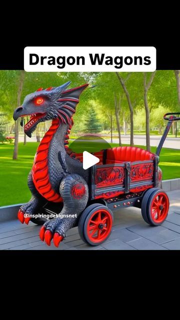 Inspiring Designs on Instagram: "Where were dragon wagons when I was a kid! 🤯🤯
#dragons #wagons #parentsoftiktok #dragonwagon" Dragon Wagon, Weird Stuff, Wagons, Parenting, Dogs, On Instagram, Instagram, Design