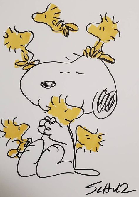 How To Draw Woodstock, Woodstock Drawing, Playing Piano Drawing, How To Draw Snoopy, Music Digital Art, Snoopy Music, Piano Drawing, Draw A Snowman, Snoopy Drawing