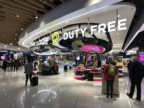 Duty Free Shop Design, Duty Free Store, Luxurious Travel, Airport Shopping, Duty Free Shop, Travel Benefits, Open Sign, Hermes Perfume, Retail Interior Design