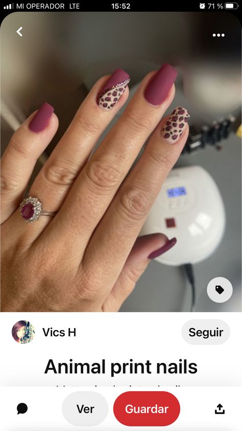 September Nails Cheetah, Burgundy Animal Print Nails, Burgundy Cheetah Print Nails, Burgundy And Leopard Nails, Burgundy Leopard Nails, Fall Nails Cheetah Print, Animal Print Nail Art Leopards, Maroon Gold Nails, Cheetah Print Nails Fall