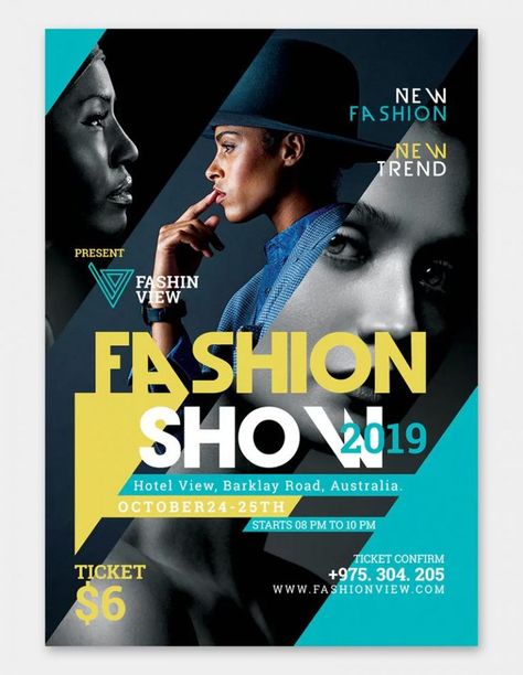 Fashion Show Flyer Template PSD Fashion Poster Design Graphics, Fashion Flyer Design, Fashion Show Flyer, Program Brochure, Flyers Ideas, Fashion Show Design, Show Flyer, Fashion Flyer, Fashion Show Poster