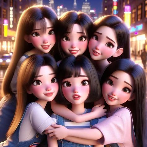 6 Friends Dp, 6 Girls Group Dp, Bff 6 Friends, 6 Girls Friendship, Friends Forever Pictures For Dp, 6 Friends Pictures Cartoon, Besties Group Dp, Besties Pictures, Cute Powerpoint Templates