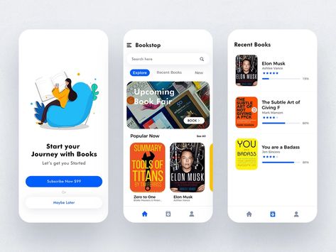 Book Reading App UI/UX by KreativeTank on Dribbble App For Book Reading, Library App Design, Book App Ui, Library App, Reading Website, App Interface Design, Ui Design Website, Mobile Ui Design, App Design Inspiration