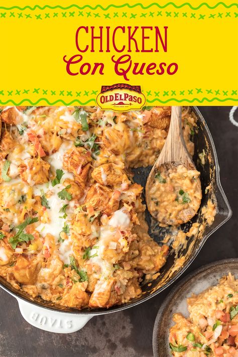 This Chicken Con Queso has all the Tex-Mex flavors you know and love. Chicken Con Queso, Con Queso Recipe, Mexican Style Chicken, Velveeta Queso, Queso Chicken, Fiesta Recipes, Taco Bowl Recipe, Grilled Taco, Queso Recipe