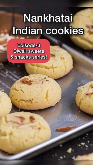 Diwali Sugar Cookies, Nankhatai Recipe Indian, Sweets Recipes Indian, Cookies Recipes Indian, Easy Healthy Cookies, Make Powdered Sugar, Indian Cookies, Eggless Cookie, Diwali Sweets Recipe