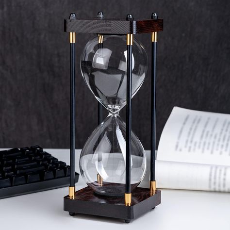 Only time you receive it, you will find that the hourglass is 60 minutes + -5 minutes. Soothing Hourglass - Just look at the hourglass glasses calmly and you will find them so calming. Beautifully designed hourglass - The beautiful wooden frame makes the hourglass look elegant and elegant. # Decoration ideas # Decoration for home # Decoration aesthetic #home decor #home decor ideas #home decor inspiration Hourglass Timer, Sand Timer, Decoration For Home, 60 Minutes, Kitchen Office, Home Kitchen, Black