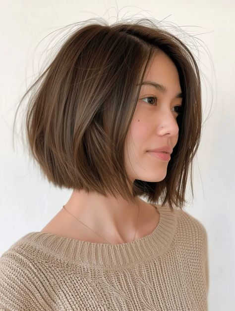 Chin Length Bob Straight Hair, Italian Bob Haircut Straight Hair, Neck Length Bob, Jaw Length Bob, Layered Bob Cut, Italian Bob Haircut, Layer Bob, Bobbed Hairstyles, Short Straight Bob Hairstyles