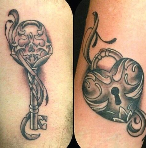 key and lock | Lock tattoo, Key tattoos, Lock key tattoos #tattooideas #skulltattoos Lock And Key Tattoos, Lock Key Tattoos, Tattoo Key, Keyhole Tattoo, Skull Couple Tattoo, Skull Tattoos For Men, Skeleton Key Tattoo, Key Tattoo Designs, Lock Tattoo