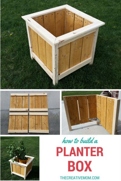 How to Build a Wooden Planter - How to Build a Wooden Planter Box by The Creative Mom Square Wooden Planter Boxes, Handcrafted Wood Furniture, Easy Wood Planters Diy, Outdoor Wood Crafts, Wood Planters Ideas, Wood Planter Boxes Diy, Building Planter Boxes, Diy Wooden Planters, Diy Wood Planters