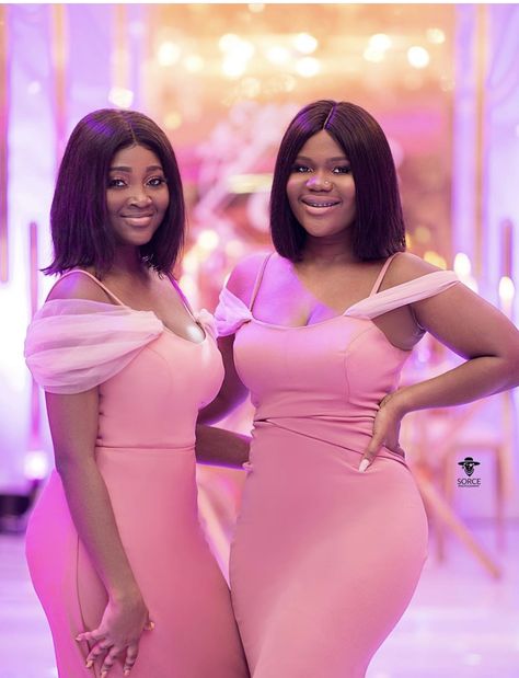 Styles For Bridesmaids, Bridal Maid Dress, Bridesmaids Styles, Rose Gold Bridesmaid Dress, African Bridesmaid Dresses, Pink Wedding Colors, African Weddings, Nigerian Lace Styles Dress, Nigerian Lace Styles