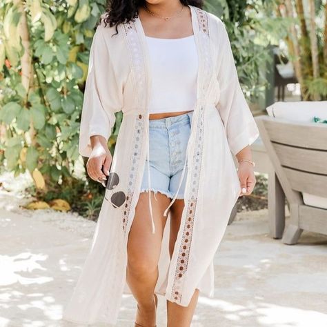 Comfortable Summer Outfits, Beach Views, White Shirt Outfits, Kimono Outfit, Plus Size Summer Outfits, Simple Summer Outfits, Beach Please, Cruise Outfits, Summer Fashion Trends