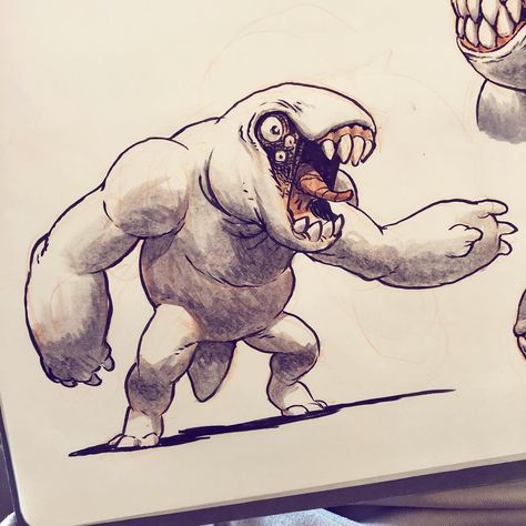 Jake Parker on Instagram: “Monster design for a story idea I’ve been thinking about. ▫️ Tag a friend who’s a chubby monster. ▫️ #monster #conceptart #sketchbook…” Jake Parker Art, Jake Parker, Armadura Cosplay, Lion Sketch, Chinese Illustration, Creature Artwork, Doodle Art Drawing, Creature Drawings, Monster Concept Art