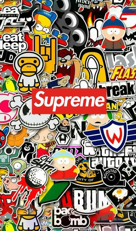 supreme wallpaper - Google Search | Sticker bomb wallpaper, Graffiti wallpaper iphone, Supreme iphone wallpaper Sticker Bomb Wallpaper, Kaws Iphone Wallpaper, Supreme Art, Iphone Cartoon, Supreme Iphone Wallpaper, Supreme Sticker, Swag Wallpaper, Iphone Wallpaper For Guys, Graffiti Wallpaper Iphone