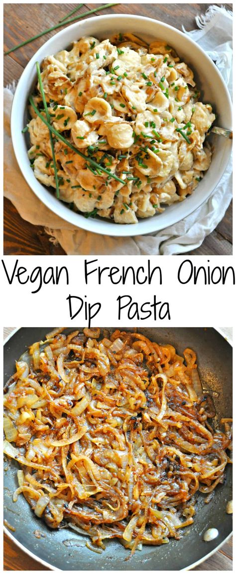 Vegan French Onion Dip Pasta - Rabbit and Wolves Vegan French Onion Dip, Vegan French Onion Pasta, Vegan French Recipes, French Onion Pasta, Rabbit And Wolves, Onion Pasta, Creamy Pasta Sauce, Vegan French, French Onion Dip