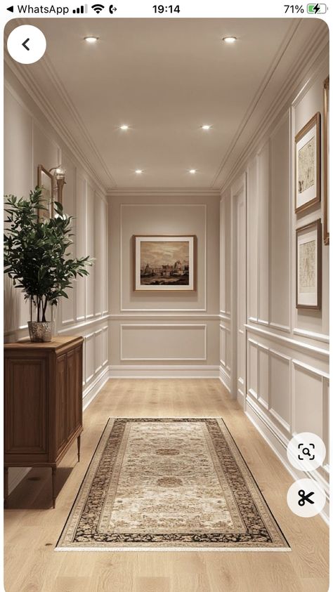 Rooms Hallway Ideas, Hallway Ideas Flooring, Front Entry Remodel, House Design Hallway, Clean Entryway Ideas, Neutral Entrance Hall, Decorative Hallway Ideas, Elegant Hallways Interior Design, Hallway Walls Ideas