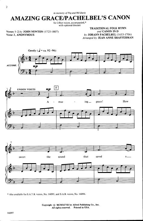 Amazing Grace/Pachelbel's Canon (Two-Part ) | J.W. Pepper Sheet Music Piano Music Easy, Piano Music Lessons, Church Music, Violin Sheet Music, Violin Music, Piano Songs, Piano Teaching, Music Classroom, Teaching Music