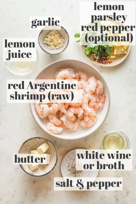 Curious about how to cook red Argentine shrimp? This easy recipe is flavorful, fast, and delicious. Simple ingredients come together into an amazing pan sauce. Serve with your favorite grain or veggies for a quick yet elegant dinner. Wild Argentine Red Shrimp Recipe, Argentinan Shrimp Recipes, Red Argentine Shrimp Recipes, Argentine Shrimp Recipe, Argentinian Shrimp Recipe, Argentine Shrimp, Argentine Red Shrimp, Dinner List, Skillet Shrimp