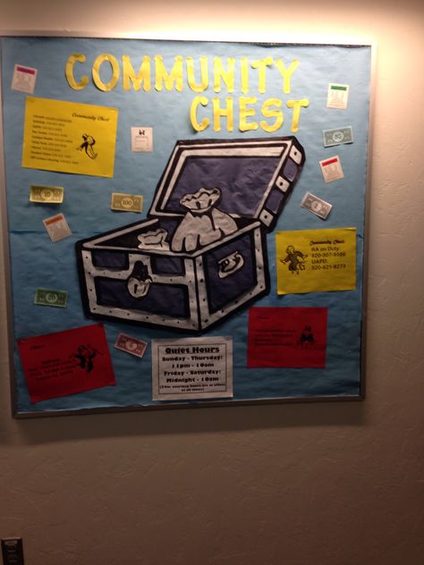 Monopoly! Monopoly Door Decs, Monopoly Homecoming Hallway, Monopoly Ra Theme, Monopoly Bulletin Board, Monopoly Decor, Monopoly Party Decorations, Monopoly Decorations, Monopoly Classroom, Elementary School Office