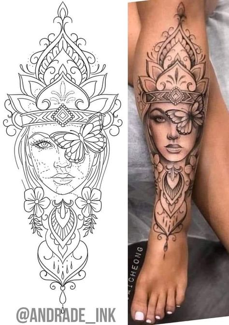 Female Thigh Tattoos For Women, Arm Sleeve Tattoos For Women Stencil, Mandala Leg Tattoo For Women, Leg Tattoo Mandala, Feminine Tattoos Sleeve Colorful, Lady Tattoos For Women, Strong Woman Tattoo Ideas, Side Tattoos Women Ribs Unique, Fore Arm Tattoos Women