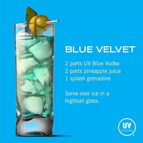 Love this blue Drinks With Uv Blue Vodka, Uv Blue Drinks Recipes, Uv Blue Drinks, Uv Vodka Recipes, Honey Bar, Vodka Recipes Drinks, Drink Recipies, Raspberry Vodka, Uv Blue