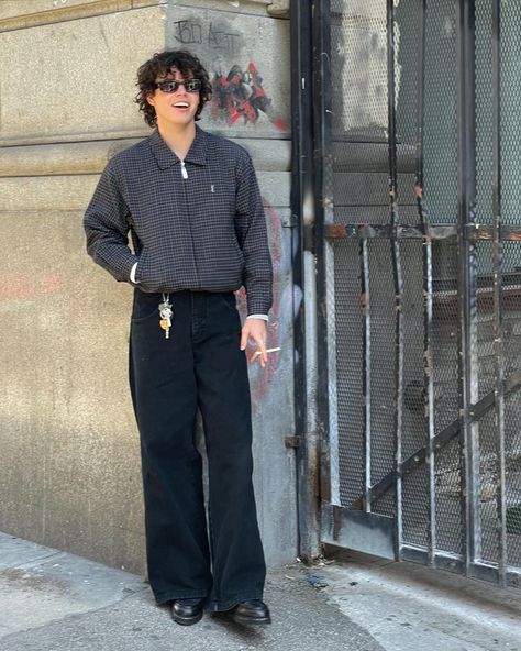 Men Outfit Inspiration Summer, Wide Pants Outfit Men, Businesscore Fashion Men, Gothic Mens Fashion, Fashion Men 2023, Indie Style Men, Mens Fashion 2023, Men Fashion 2023, Vintage Streetwear Men Outfits