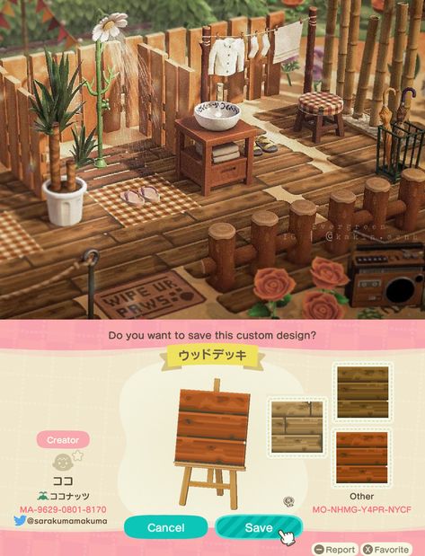 Animal Crossing Cafe, Wood Deck Designs, Cottagecore Animal Crossing, Wood Path, Acnh Cottagecore, Beach Path, Animal Crossing 3ds, Animals Crossing, Ac New Leaf