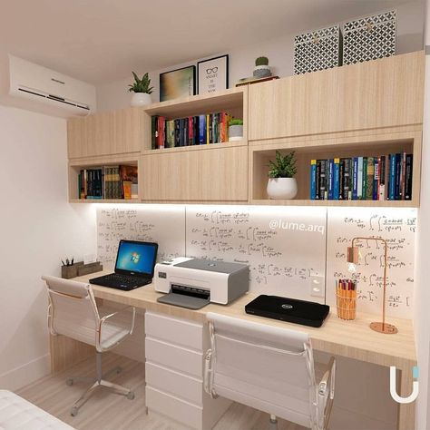 Home Study Rooms, Home Office Furniture Design, Small Office Design Interior, Contemporary Office Design, Pins Ideas, Modern Home Offices, Home Workspace, Woodwork Diy, Large Workshop