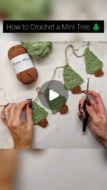 3,543 likes, 68 comments - othcrochetnook on November 15, 2021: "***How to Crochet a Mini Tree*** 🌲 How cute are these?? Very quick pattern and will look so festive with all your holiday decor 🎄🎁 Great for gift toppers too! PATTERN: Scrap green and brown yarn. Hook: 4.5mm Ch 2. Row 1: 2HDC in the first chain, turn. Row 2: Ch 1. 2HDC, 2HDC, turn. (4) Row 3: Ch 1, HDC across, turn. (4) Row 4: Ch 1, HDC, 2HDC, 2HDC, HDC, turn. (6) Row 5: Ch 1, HDC across, turn. (6) Row 6: Ch 1, HDC HDC, 2HDC, Crochet Nook, Crochet Christmas Garland, Scrap Yarn Crochet, Brown Yarn, Crochet Tree, Mini Tree, Crochet Patterns Free Blanket, Gift Toppers, Love Crochet