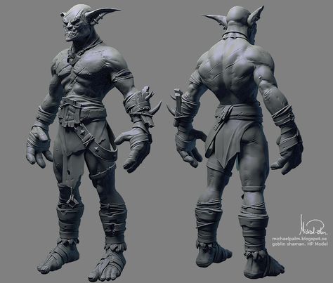 Goblin Shaman Hp by MPalm.deviantart.com on @deviantART Fae Characters, Goblin Shaman, Creature Reference, Orc Warrior, Fantasy Creature, 3d Tutorial, Monster Concept Art, Fantasy Races, Fantasy Creatures Art