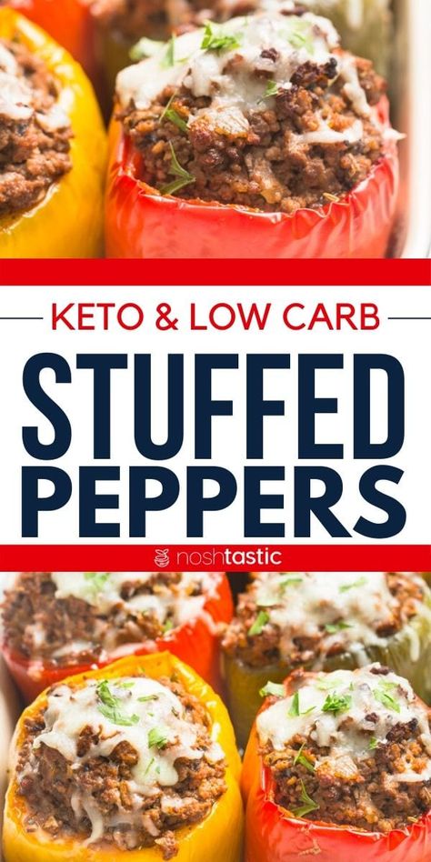 Pepper Recipes Healthy, Low Carb Stuffed Peppers, Keto Stuffed Peppers, Stuffed Peppers Healthy, Stuffed Peppers Recipe, Boiled Egg Diet Plan, Low Carb Diet Recipes, Low Carbs, Keto Recipes Dinner