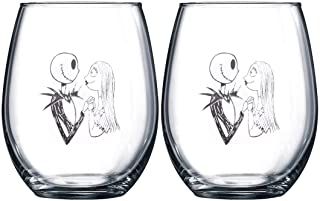 Amazon.ca : nightmare before christmas wedding Four Loko, Wine Themed Gifts, Simply Meant To Be, Nightmare Before Christmas Characters, Christmas Wine Glasses, Christmas Sides, Christmas Collectibles, Jack And Jack, Etched Designs