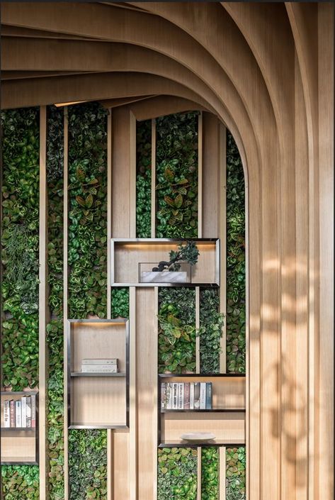 Green Wall Design, Hotel Lobby Design, Lobby Design, Garden Cafe, Green Architecture, Small Bedroom Decor, Moss Wall, Retail Store Design, Salou