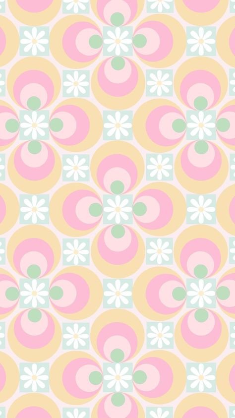 Pastel Maximalist, Scandi Prints, Groovy Flower Wallpaper, Scrap Blanket, Groovy Flower Pattern, Fabric Ruffles, Goodnotes Covers, 70s Floral Pattern, Pastel Seamless Pattern