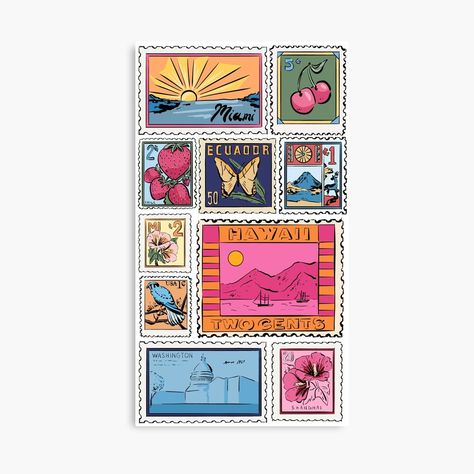 Get my art printed on awesome products. Support me at Redbubble #RBandME: https://www.redbubble.com/i/canvas-print/Vintage-Aesthetic-Stamp-Print-by-alexnoellejones/163332085.5Y5V7?asc=u Postage Stamp Painting, Stamp Painting Ideas, Stamp Collection Ideas, Mending Ideas, Stamp Painting, Postage Stamps Crafts, Stamps Art, Stamp Print, Postage Stamp Art